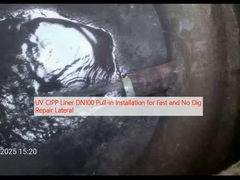 Εγκατάσταση ελκυστήρα UV CIPP Liner DN100 για ταχεία και χωρίς ανασκαφή πλευρική επισκευή